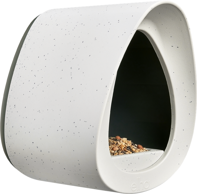 essential vogelfutterhaus 18cm faseriges grau